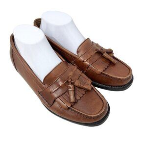 Borelli Mens Brown Wes Kilti Tassel Kiltie Moc Toe Loafer Leather Size 7.5M -EXC